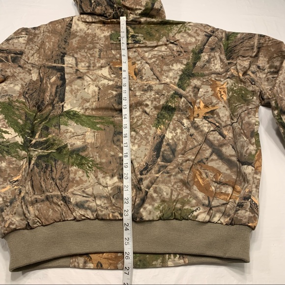 Cabelas Silent Weave Insulated Bowhunter Hooded Jacket Mens L Woodland Zonz Camo - Picture 11 of 12